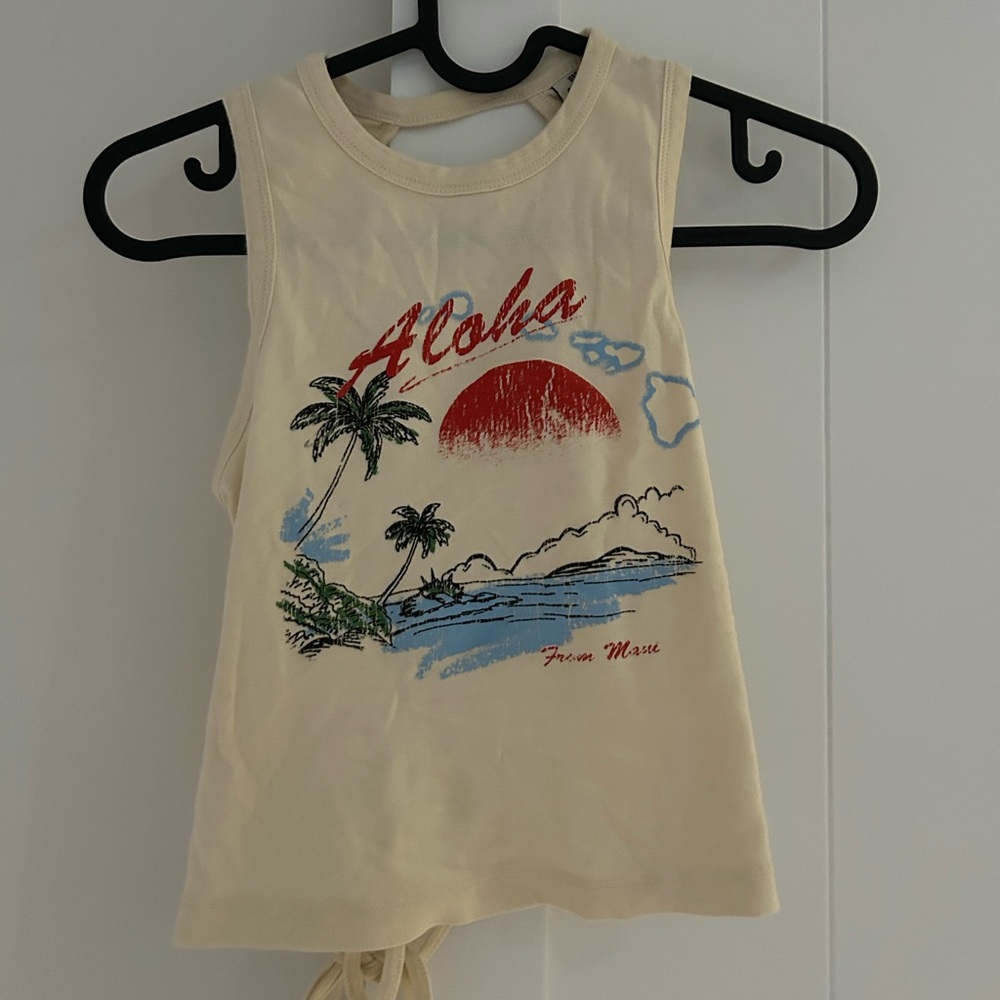 Urban Outfitters Cream Aloha Crop Top